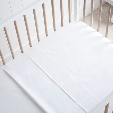 Sheridan Organic Cotton Olly Baby Cot Sheet White