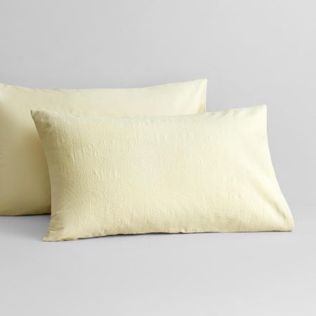 Lyrical Pillowcase Pair in Buttercream