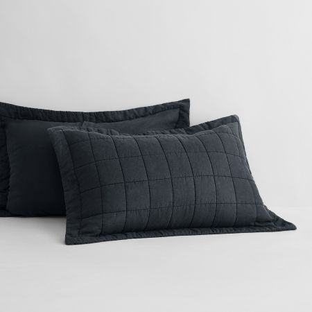Sheridan Abbotson Linen Pillow Sham Carbon