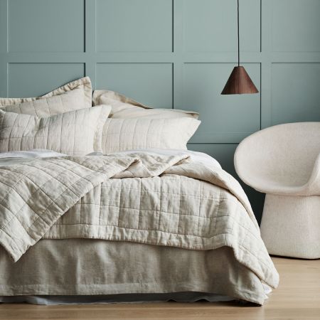Sheridan Abbotson Linen Bed Cover Flax