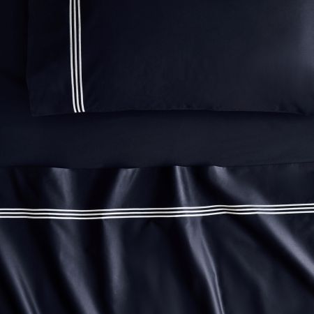 1200tc Palais Lux Fitted Sheet in midnight