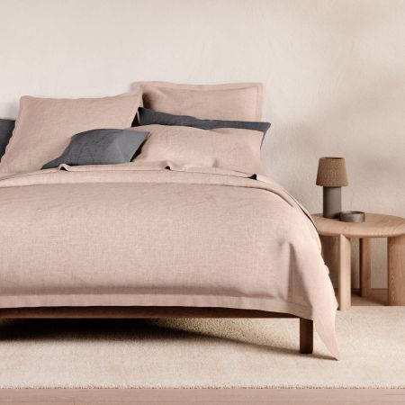 Abbotson European Flax Linen Quilt Cover in clay marle