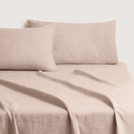Abbotson European Flax Linen Flat Sheet in clay marle