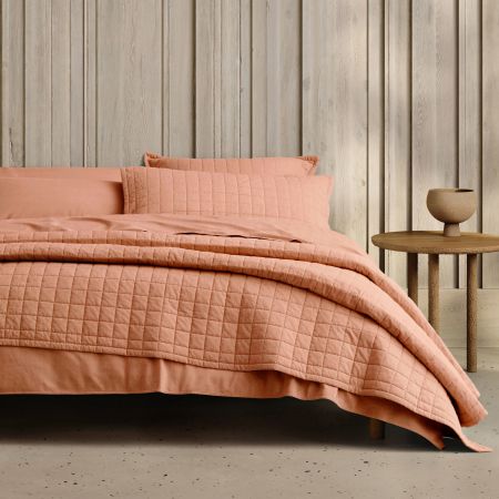 Reilly Bed Cover in burnt orange