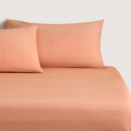 Reilly Fitted Sheet in burnt orange