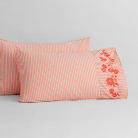 Reilly Stripe Embroidered Pillowcase Pair