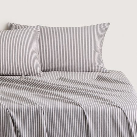 Reilly Stripe Sheet Set in chocolate