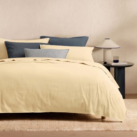 Bayley Washed Percale Quilt Cover Set in Brulee