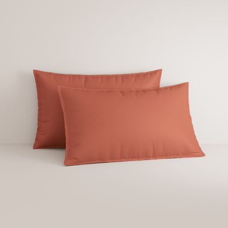 Bayley Washed Percale Pillowcase Pair in Relish