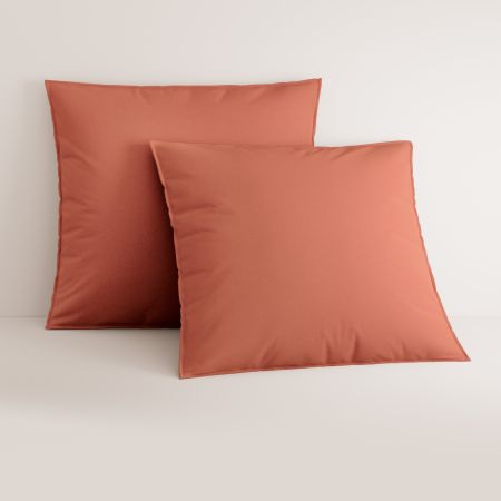 Bayley Washed Percale European Pillowcase Pair in Relish