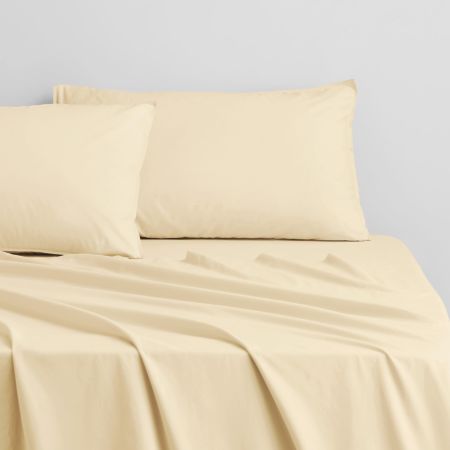 Bayley Washed Percale Fitted Sheet in Brulee
