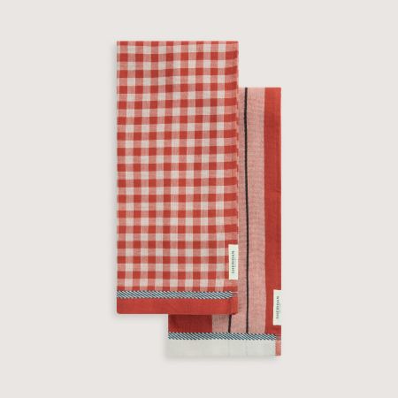 Este Tea Towel Set - Two Pack in Relish