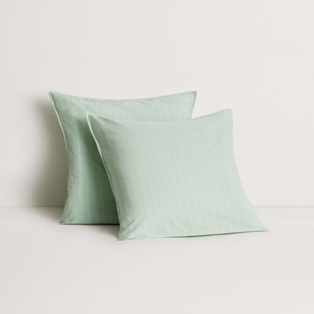 Bayley Stripe Washed Percale European Pillowcase Pair
