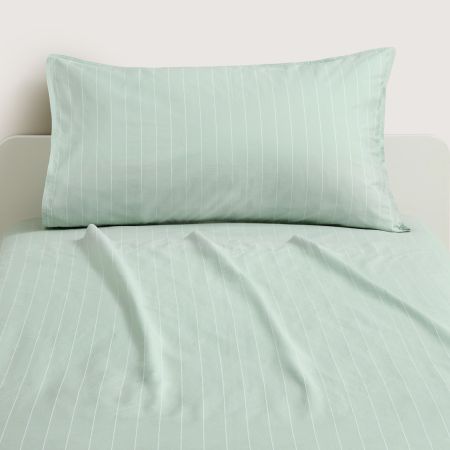 Bayley Stripe Kids Washed Percale Sheet Set