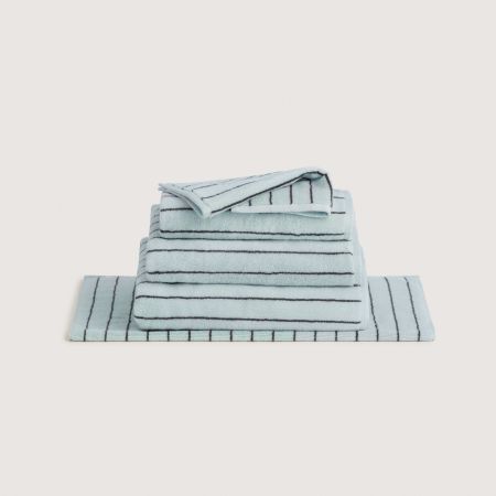 Aven Stripe Towel Collection in Rain