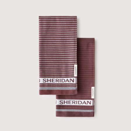 Vita Logo Tea Towel Set - Two Pack in clove