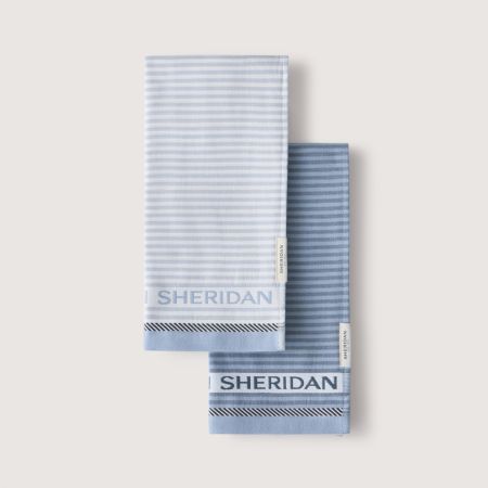 Vita Logo Tea Towel Set - Two Pack in glacier