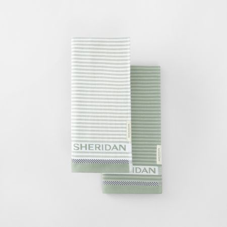 Vita Logo Tea Towel Set - Two Pack in sage