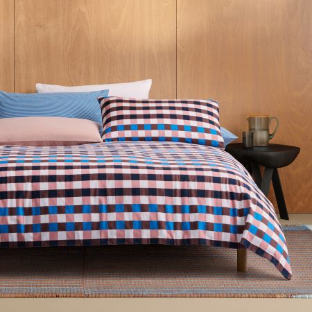 Flannelette Ottilie Check Quilt Cover Set in multi