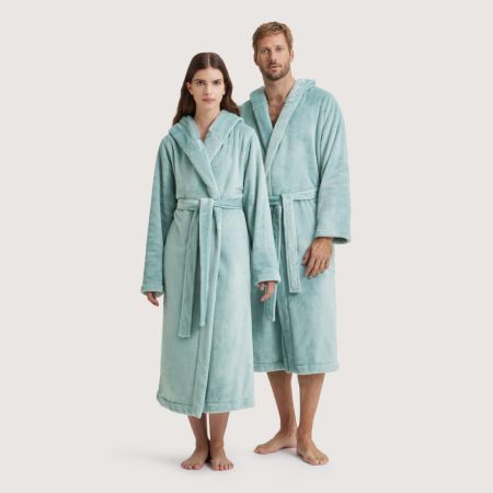 Elemental Hooded Plush Robe in rain
