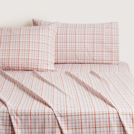 Bayley Check Washed Percale Sheet Set