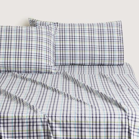 Bayley Check Washed Percale Sheet Set