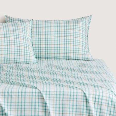 Bayley Check Washed Percale Sheet Set