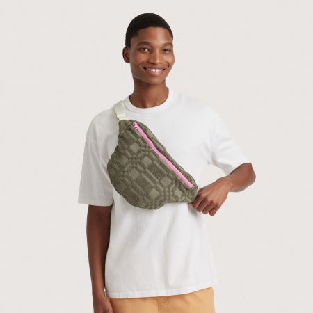 Checker Crossbody Bag in Thyme