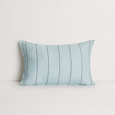 Abbotson Linen Stripe Breakfast Cushion in ice