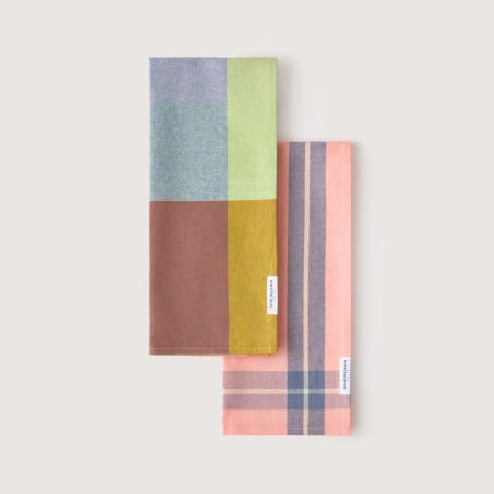 Lumo Tea Towel Set - Two Pack in peach