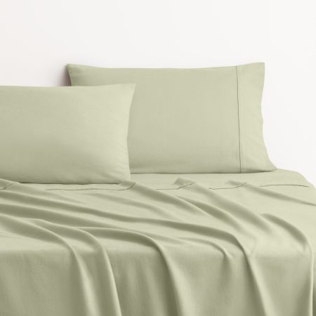 Flannelette Sheet Set in whisper green