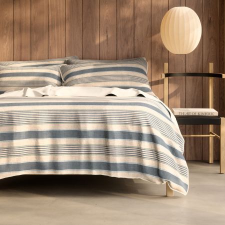 Reilly Multi Stripe Quilt Cover Set in natural
