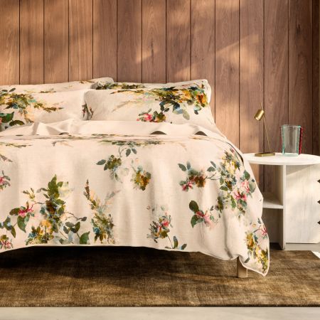 Reilly Floral Quilt Cover Set in natural