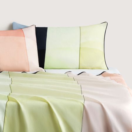 Abbotson Linen Abstract Flat Sheet in multi