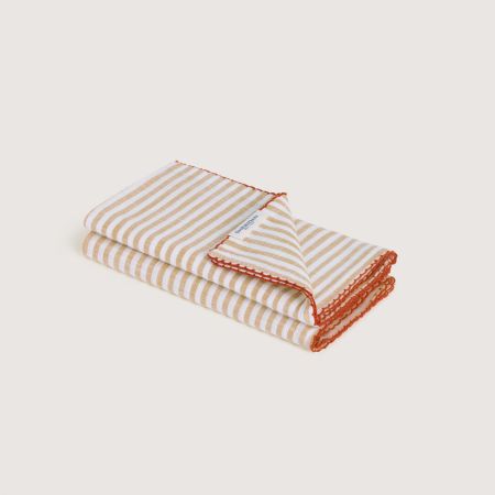 Vina Stripe Napkin Set - Two Pack in caramel
