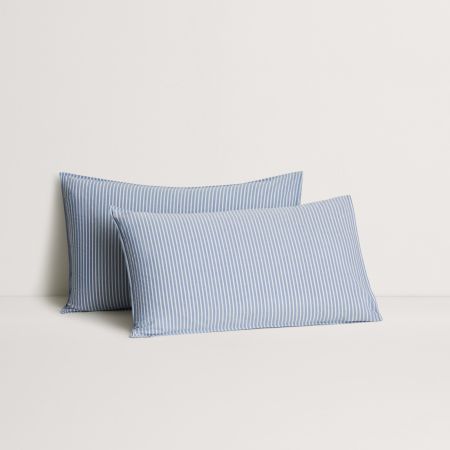 Reilly Stripe Duo Pillowcase Pair in chambray