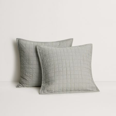 Reilly Stripe Duo European Sham in jungle