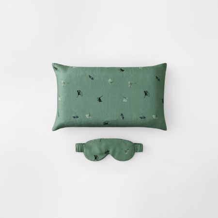 Travel Eye Mask and Pillowcase Gift Set in grove