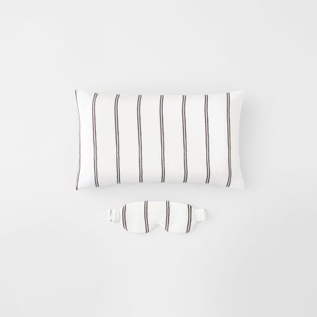 Travel Eye Mask and Pillowcase Gift Set in ivory