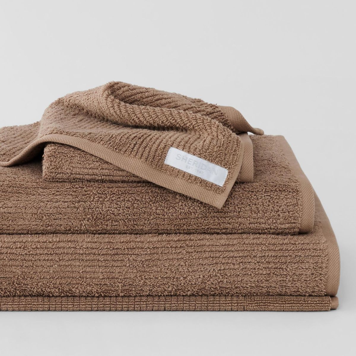 Living Textures Towel Collection Shop our Living Textures Towel Collection in mocha. Shop online for free shipping Australia wide. S185 B114 C274 009 mocha