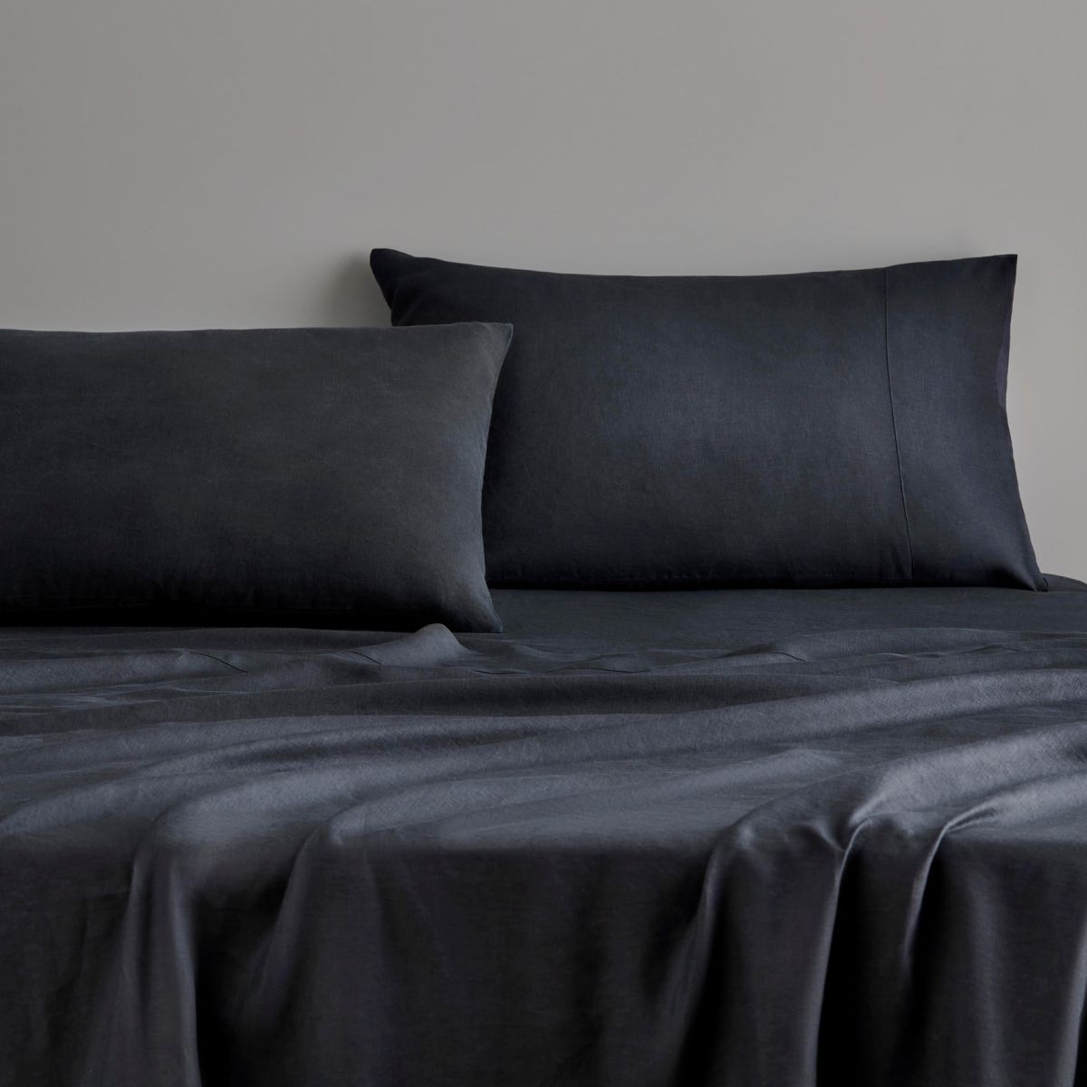 Abbotson Linen Fitted Sheet Carbon Sheridan Australia