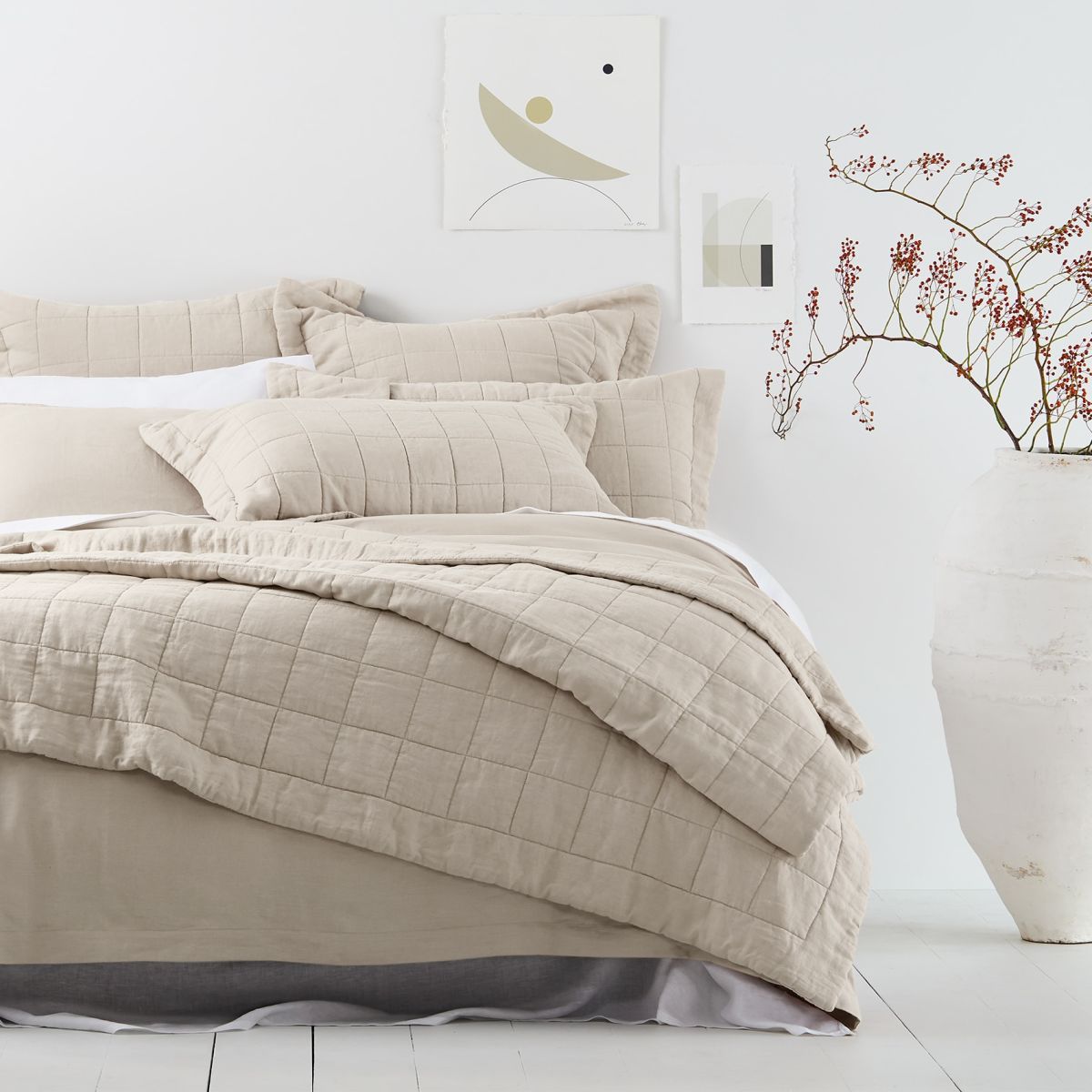 Abbotson Linen Bed Cover Flax Sheridan Australia