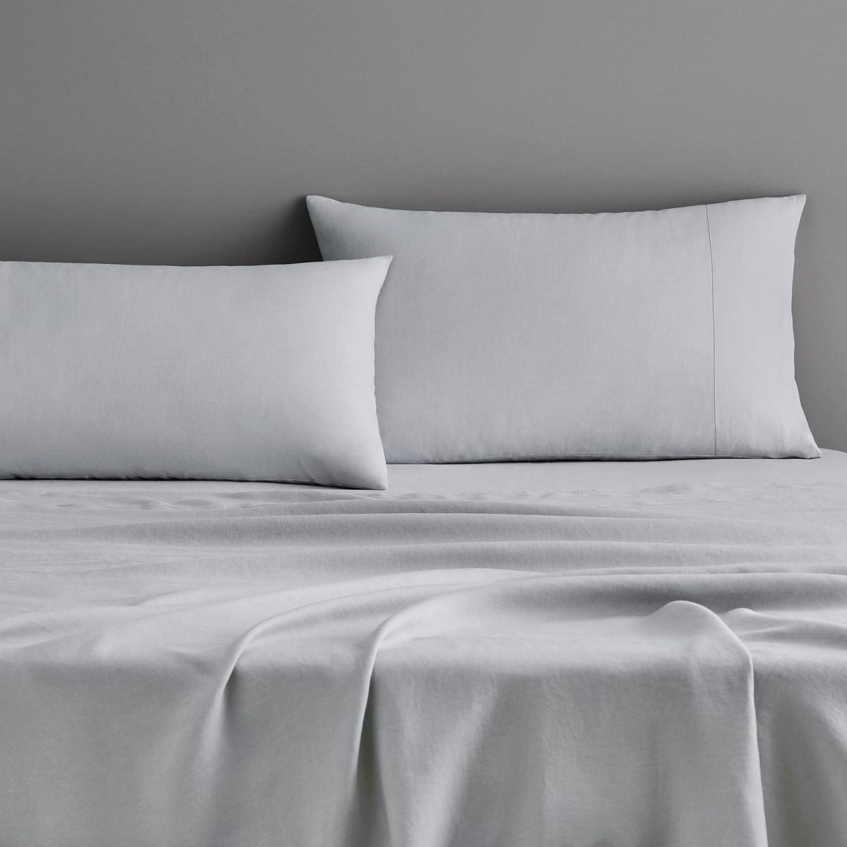 Abbotson Linen Flat Sheet Silver Sheridan Australia