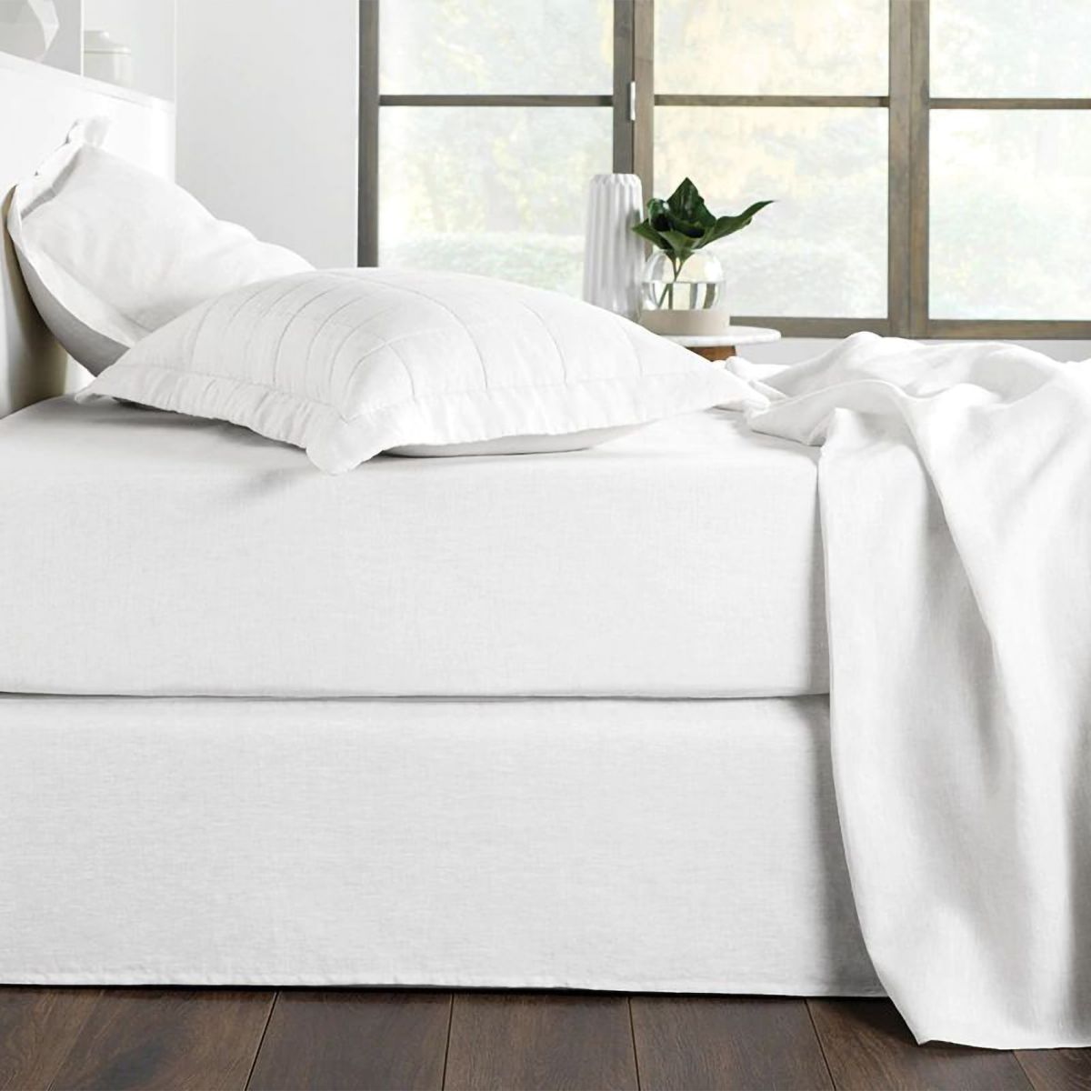 Abbotson Bed Skirt White Sheridan Australia Abbotson Bed Skirt White Sheridan, King Linen Bed Skirt