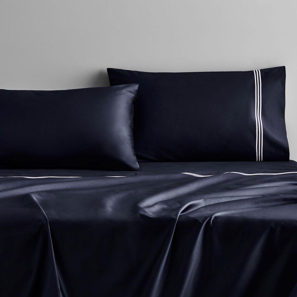 1200Tc Palais Lux Flat Sheet Midnight Sheridan Australia