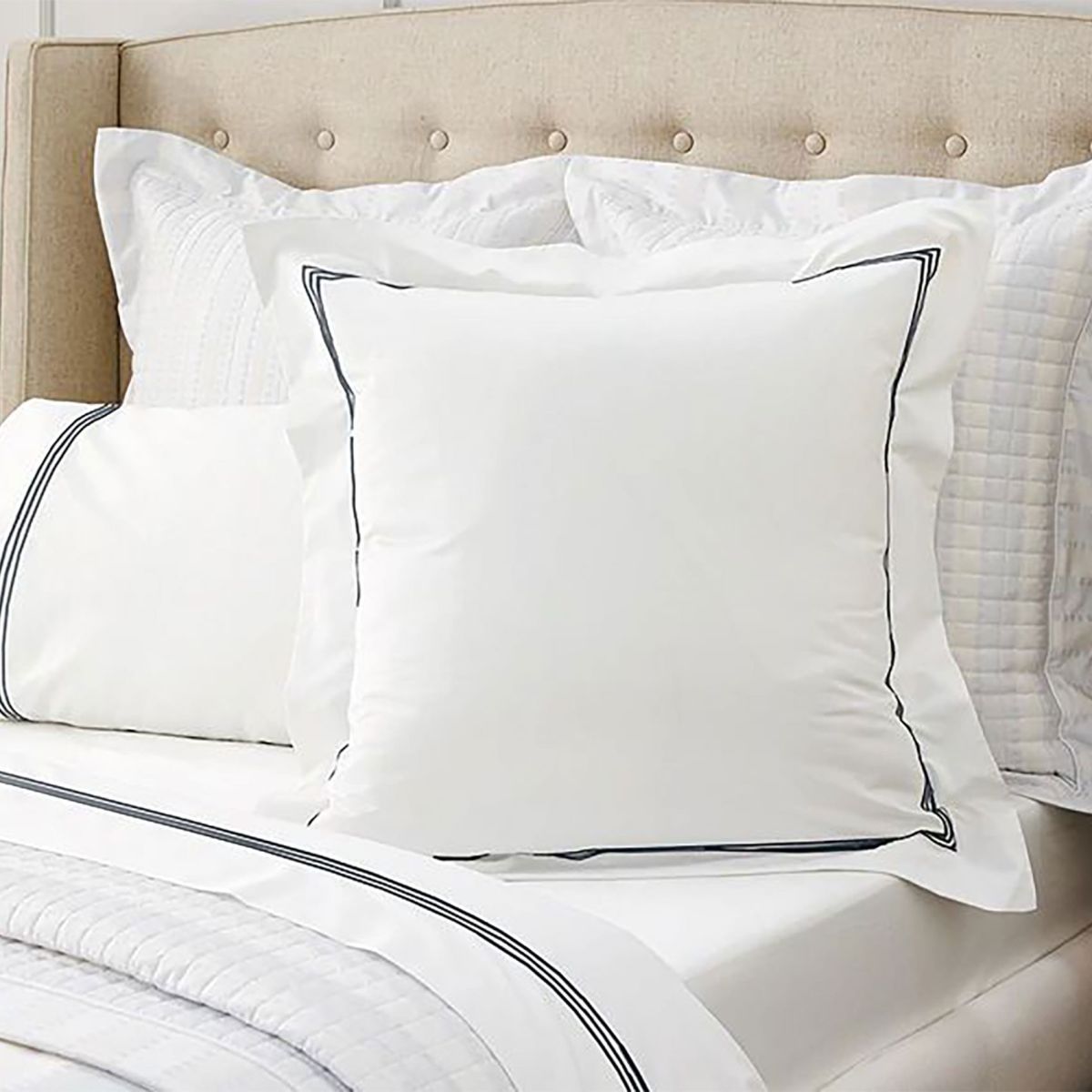 1200Tc Palais Single Euro Pillowcase Midnight Sheridan Australia