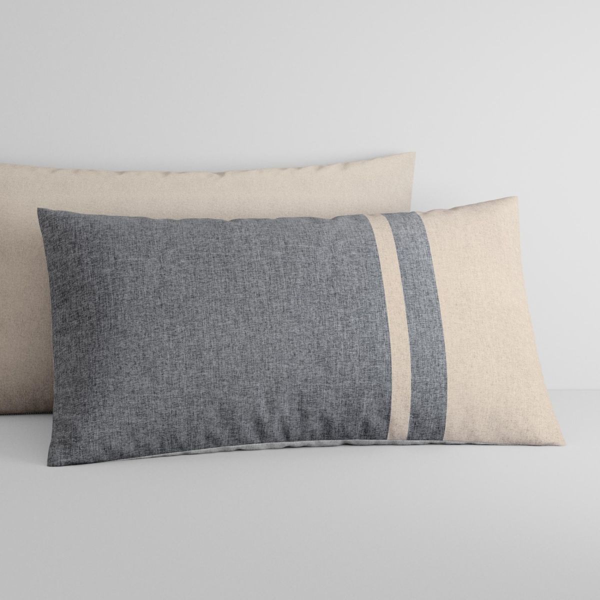 Abbotson Linen Bloc Pillowcase Pair Flax Sheridan Australia