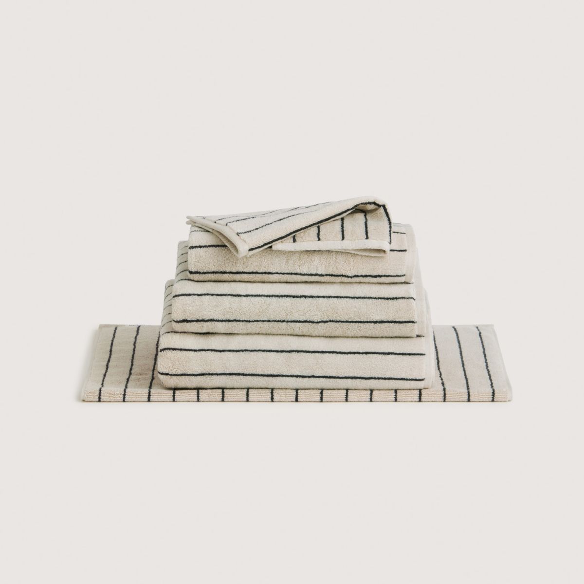Aven Stripe Towel Collection Limestone | Sheridan Australia
