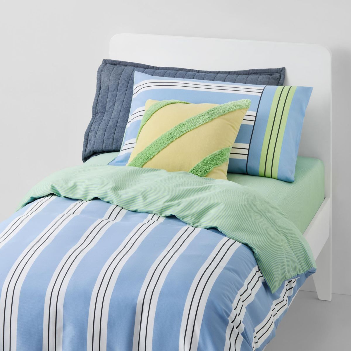 Fenix Kids Quilt Cover And Sheet Bedding Set Mid Blue Sheridan Australia