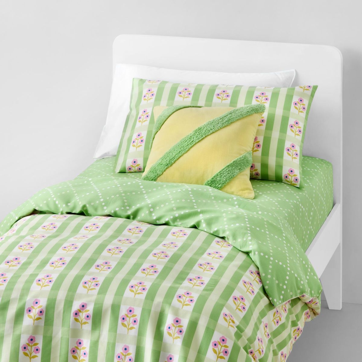 Pippa Kids Quilt Cover And Sheet Bedding Set Lime Sheridan Australia